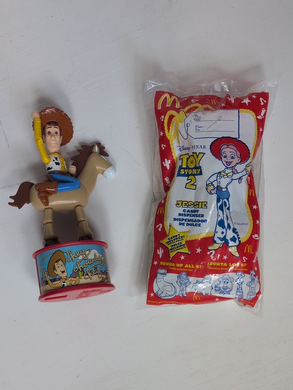Vintage 1999 Toy Story 2 McDonald's Woodie and Jessie Candy Dispensers